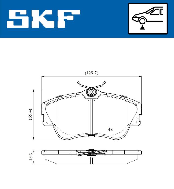 Jogo de 4 pastilhas de travão SKF ref. VKBP 80321